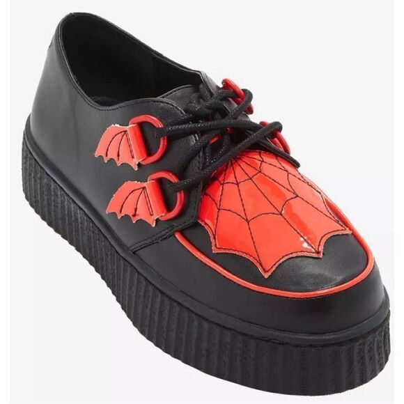 Hot Topic Strange Cvlt Black & Red Widow Creepers New Size 6 - Picture 1 of 10